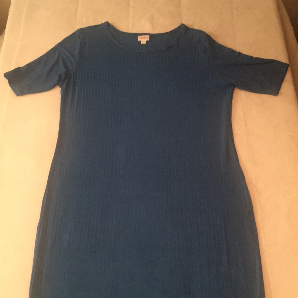 LuLaRoe blue bodycon knee length Julia dress 3X
